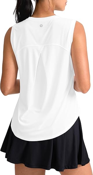 SANTINY Women's Sleeveless Workout Tops Breathable Lightweight Active Tennis Yoga Shirts Athletic Running Tank Tops for Women