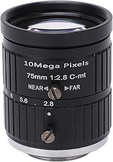 Telephoto Lens C Mount Lens 75mm Focal Length 10MP Pixels Fixed Zoom Lens with Manual Iris Focus for Photographer Industrial