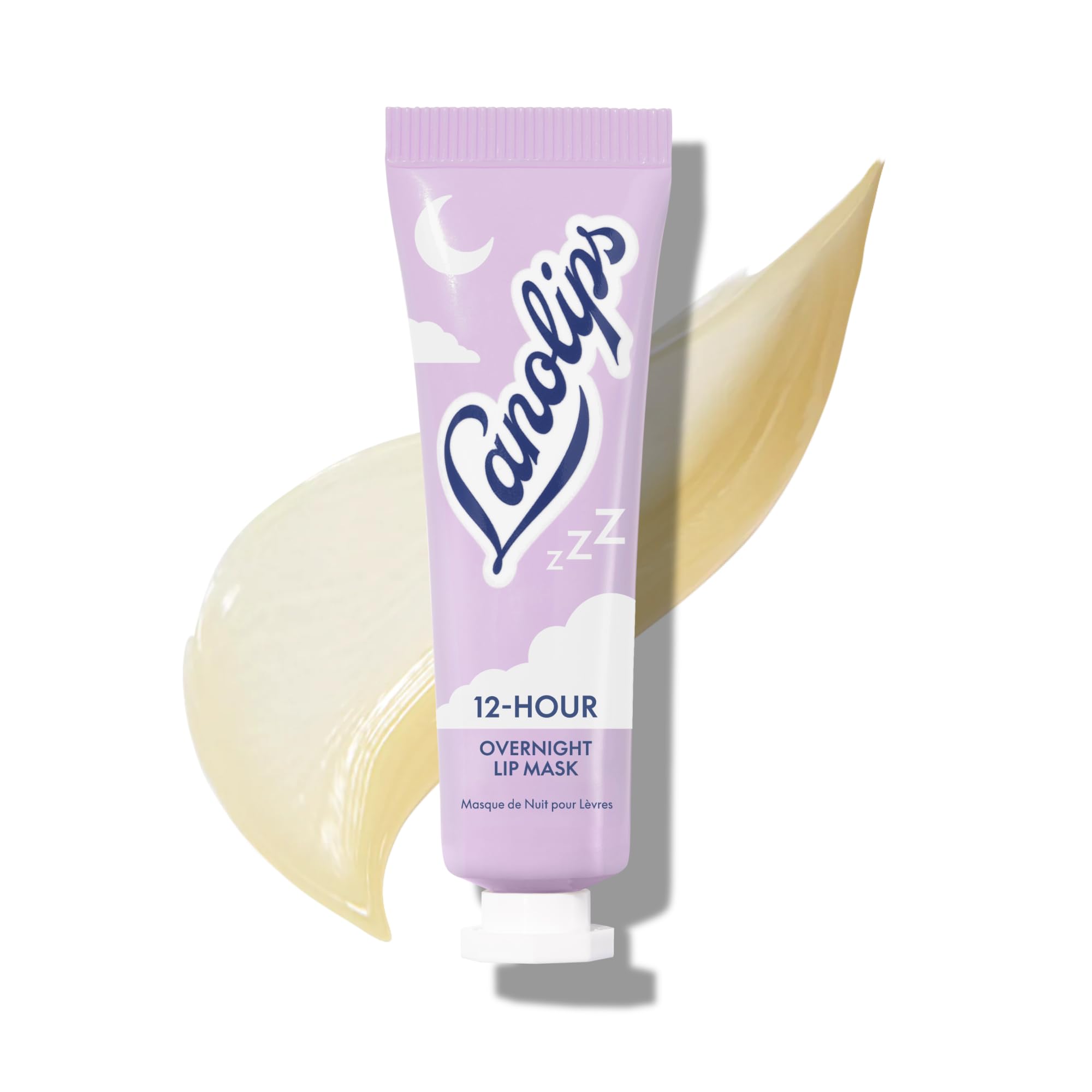 Lanolips 12 Hour Overnight Lip Mask - Rich Lanolin Lip Balm with Hyaluronic Acid, Vitamin C & Ceramides - Restore, Soften & Replenish While You Sleep - Cruelty-Free Hydrating Balm (0.52 oz / 15 g)