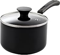 Vista 11 de Cook N Home - Sartén antiadherente de 1 cuarto de galón con tapa de vidrio, olla pequeña multiusos antiadherente, olla de cocina de aluminio