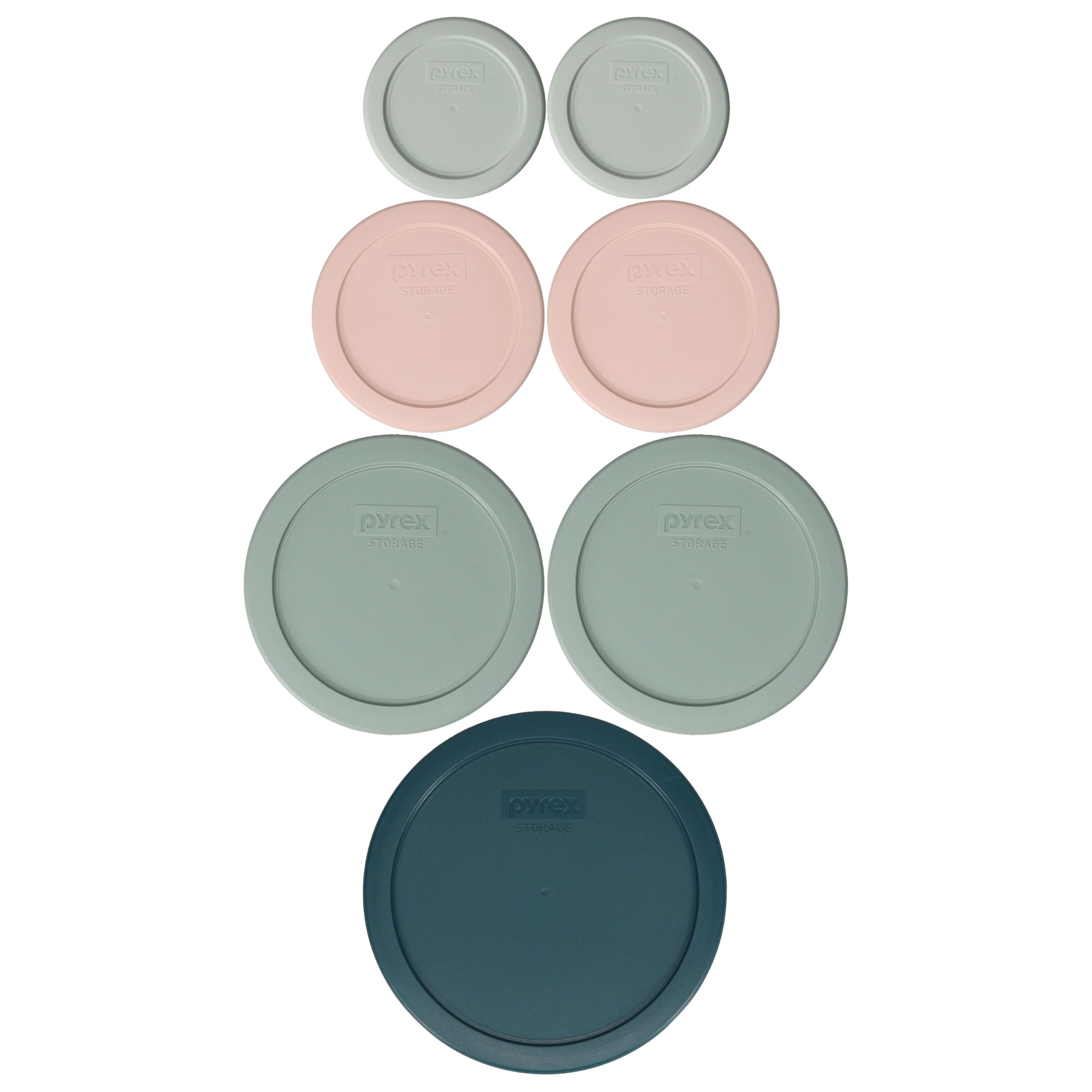 Pyrex 7-Pc Modern Day Themed Food Storage Replacement Lids - Made in USA