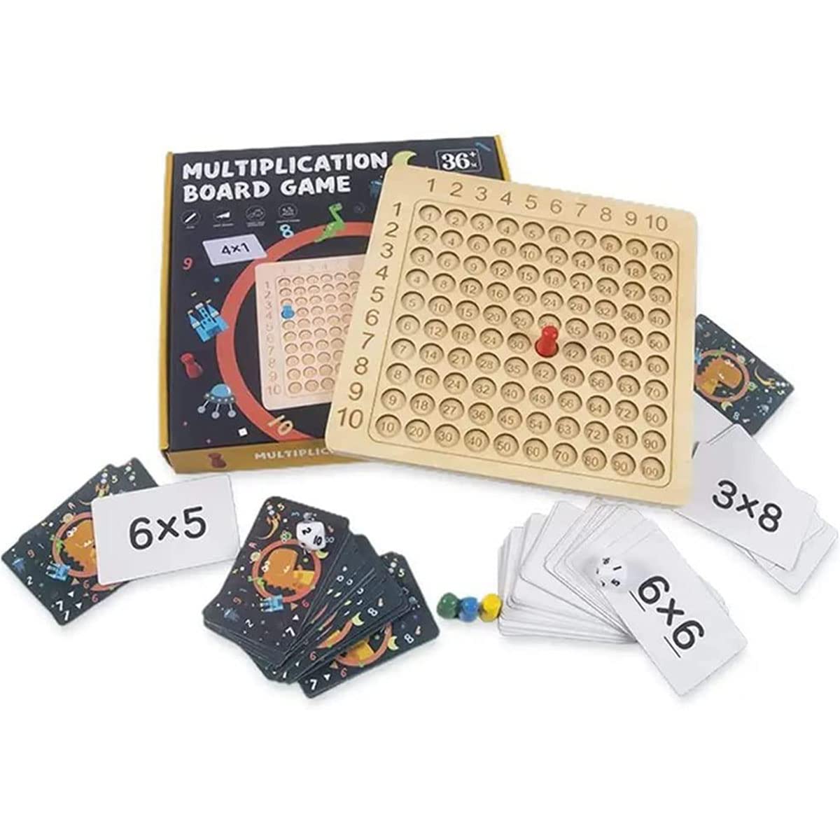 Amazon.co.jp: 木製数学乗算ボード、数学テーブルボードゲーム