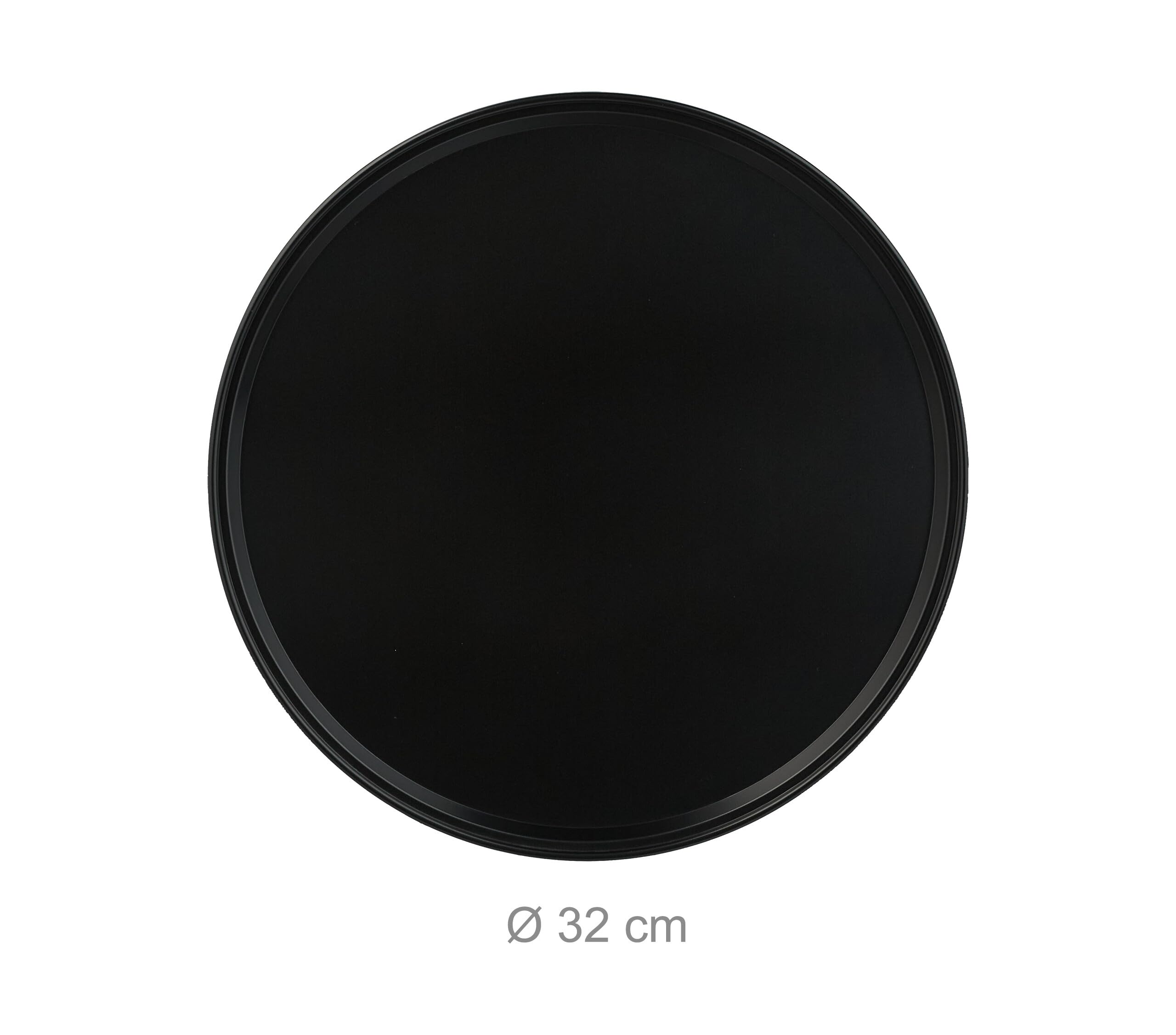 Relaxdays Plaque à Pizza, 4 pièces, avec Support, antiadhésif, Acier au Carbone, Rond, Anthracite/Argent