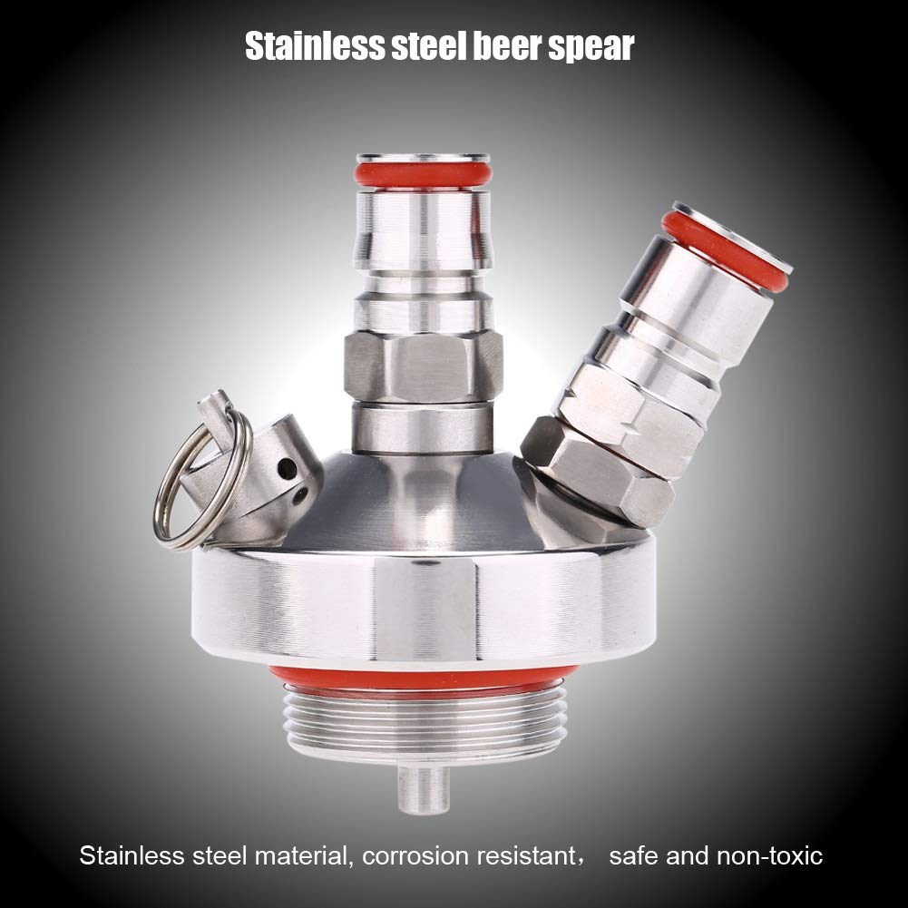 Vobor Mini dispensador de la Cerveza del barrilete, Conector apropiado rápido de la Lanza de la Cerveza del Acero Inoxidable para la Marca casera Mini dispensador del barrilete