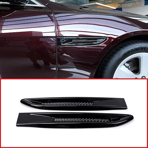 Miniatura 1 de YIWANG Cubierta de salida de aire para guardabarros laterales cromados ABS para Jaguar XF XE F-Pace X761 accesorios (juego de 2 unidades) (negro