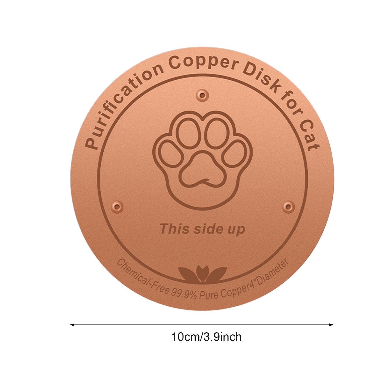 Lámina De Cobre Purificante para Bebederos De Mascotas, Limpiador De Iones De Cobre con Huella De Pata, Mantiene Agua pulita para Gatos Y Perros