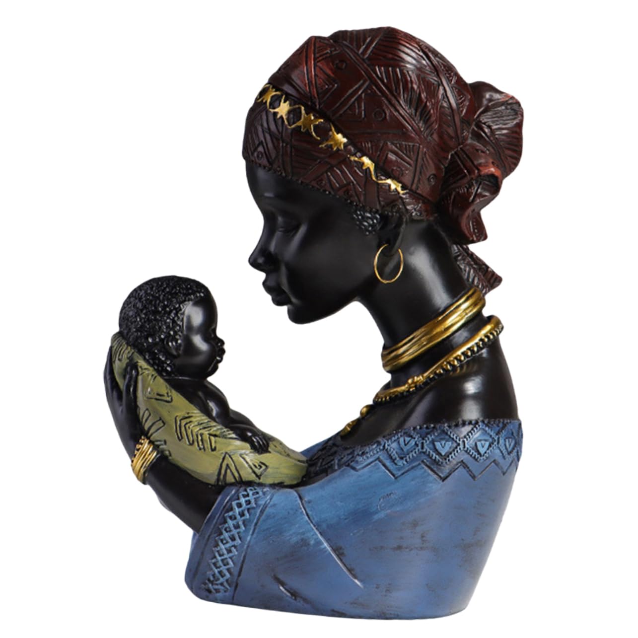PRETYZOOM Adornos Negros Busto De Mujer Estatuas Decoración De Estatuilla Africana Modelo De Niña Africana Escultura Africana Mujer Exótica Escultura Decoración De Estatua Africana Resina