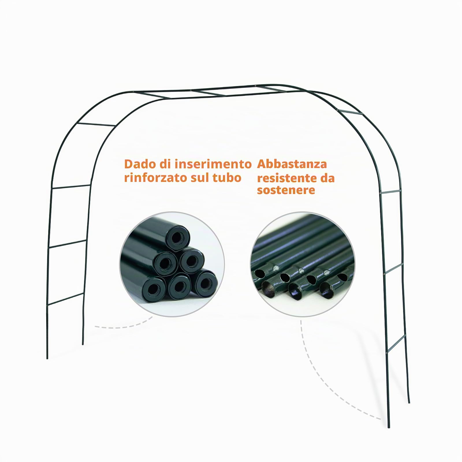Mr. Ton Garden Arch, Arco di nozze, Pergolato da giardino per interni ed esterni, varie piante rampicanti, altezza 7'8 x larghezza 4'5 cm