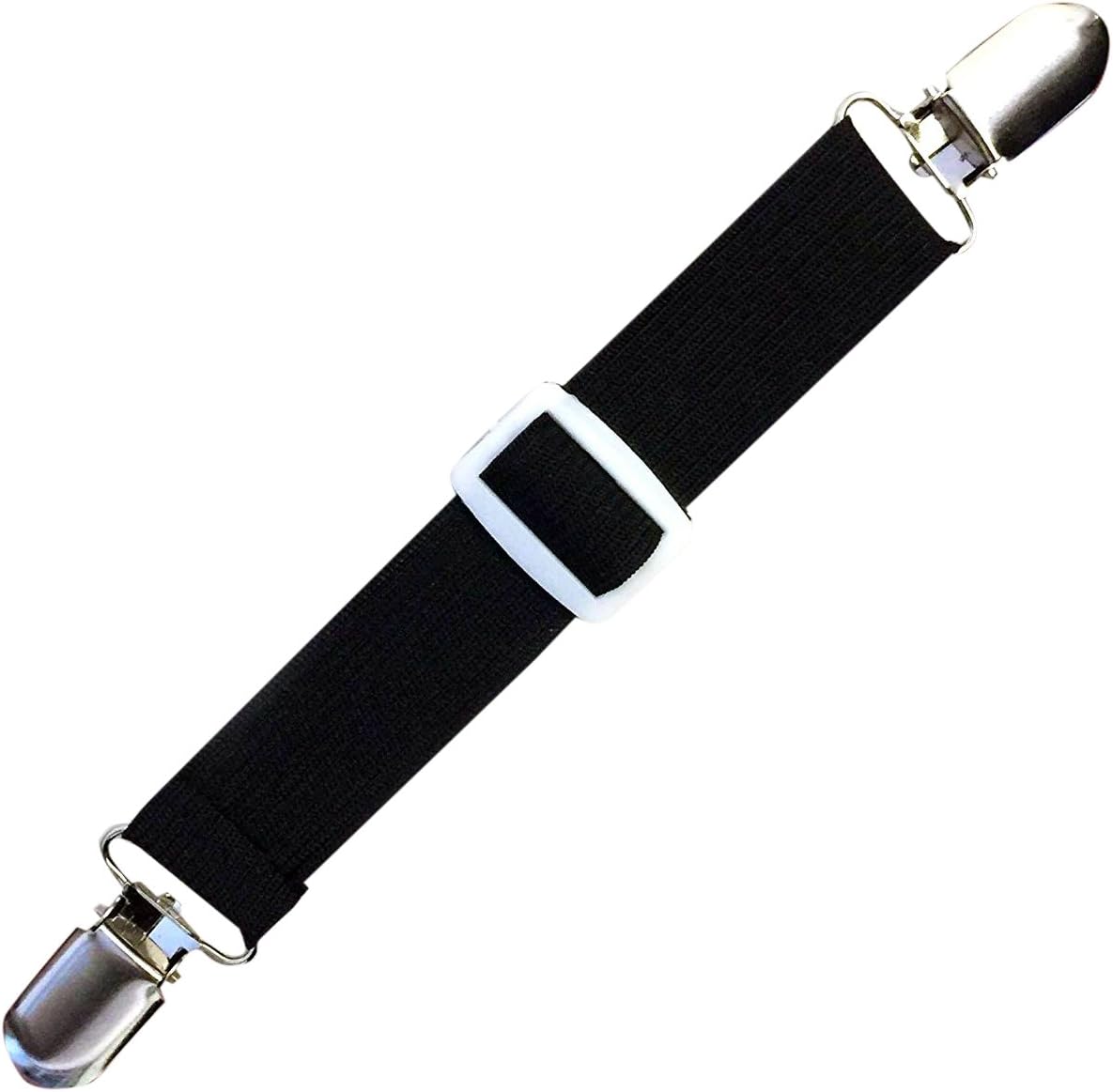 TIRESIAS MIST Bed Sheet Fasteners Suspenders Black, Set of 4