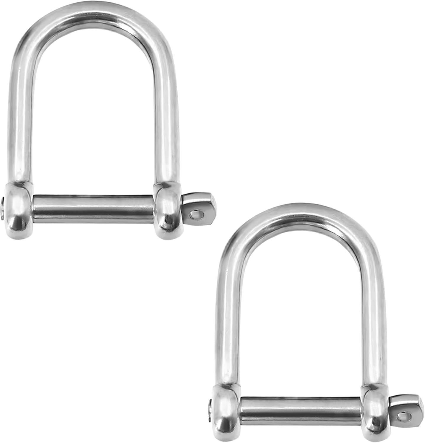 Marine Grade 316 Stainless Steel Wide D Shackle, 1/2", 3/8", 5/16", 1/4", Clevis Anchor Shackle for Boat, Sailboat, Chain, Rigging Clasp