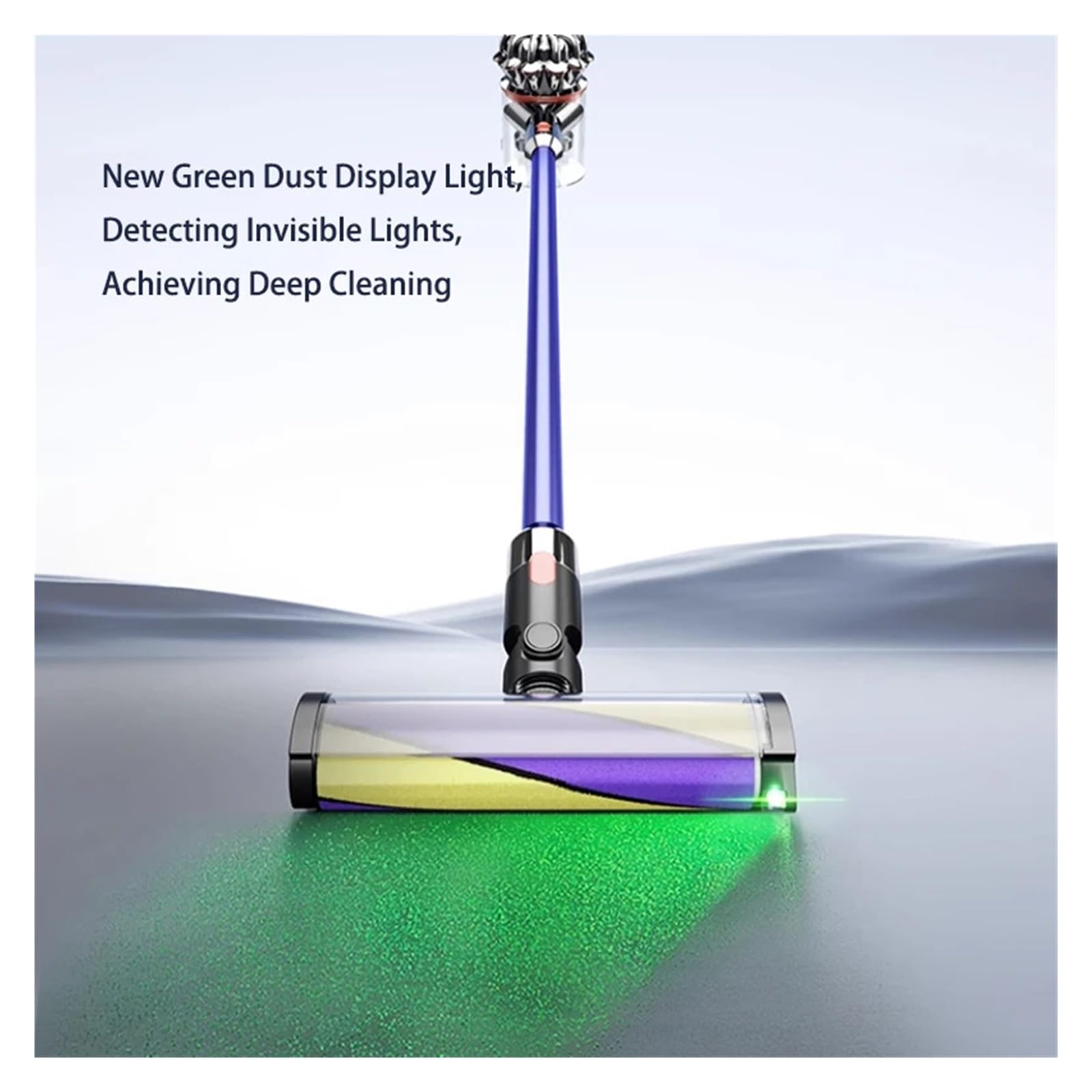 Cabezal de Cepillo Suave con luz LED Verde. Compatible con Dyson V6, V7, V8, V10, V11, V15, V10 Slim y V12 Slim. Accesorios for aspiradoras inalámbricas.(V7 V8 V10 V11 V15)