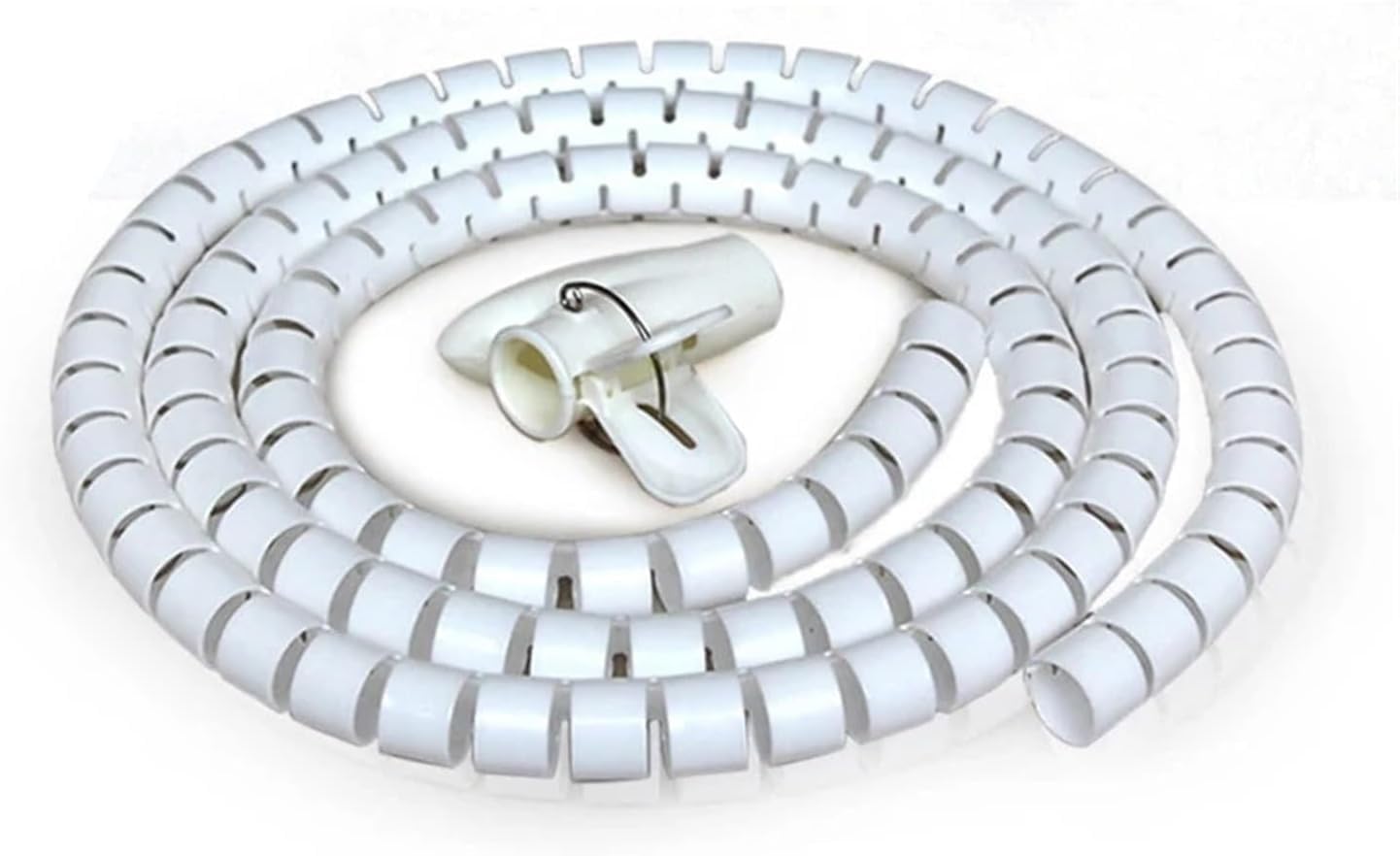 Guaina per cavi espandibile, Guaina for cavi a spirale, guaina in plastica for avvolgimento da 1 metro, protezione rivestita(White,32mm Inside Diameter)