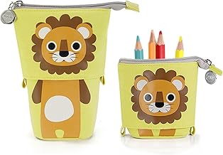 Hillylolly Trousse à Crayons Debout, étui à Crayons Rétractable, Chat Crayon, Stand up Pencil Case, Toile Crayon pour Papeterie, la Papeterie (Lion)