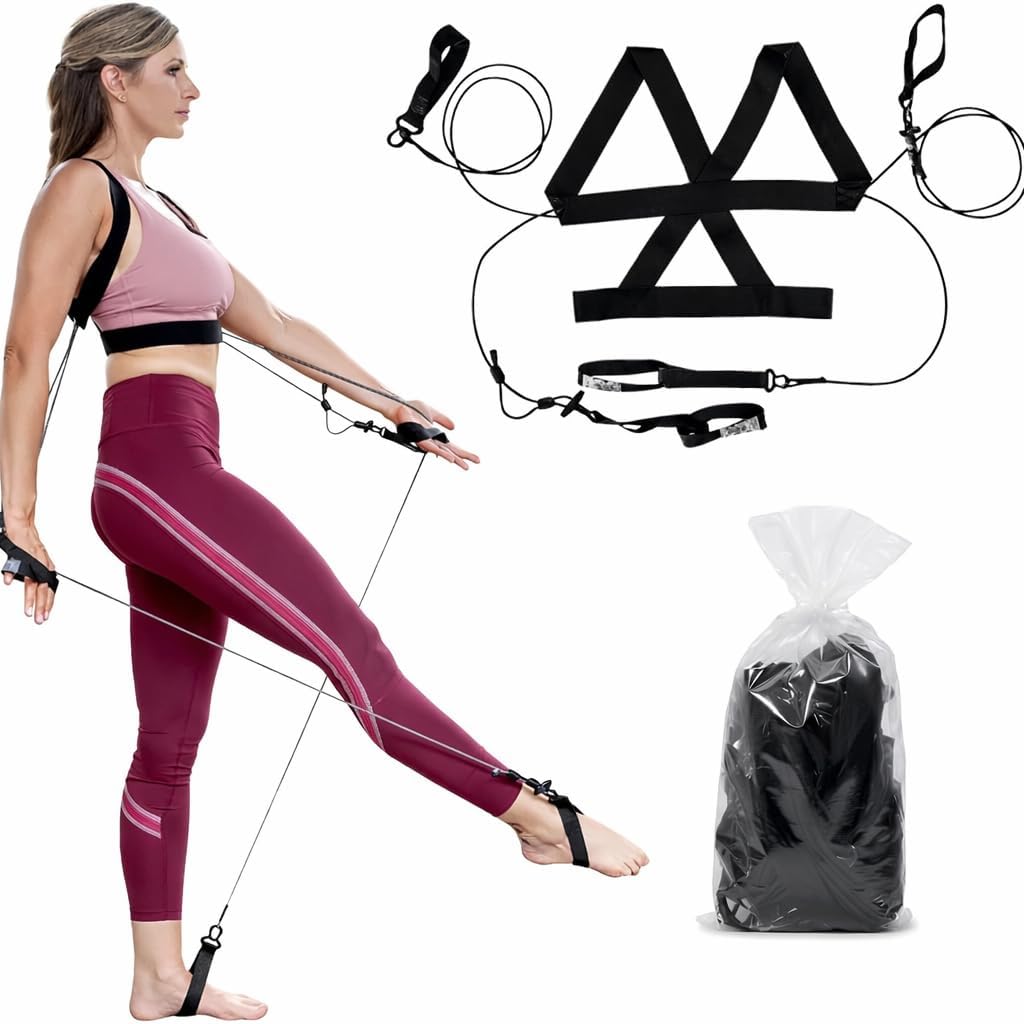 TYE4X™ Pilates Wearable Resistance_Assistance, Total Body Exercise, Core Strengthening, Portable, Home Gym, Pilates, Yoga, Barre, Posture, Stretching, Balance