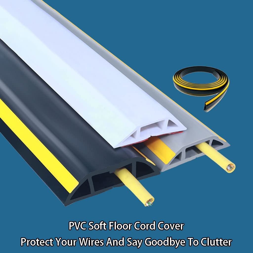 Anti-Step Canaleta Cables Suelo Impermeable Canaleta Pasacables Suelo Retardante De Llama Cubre Cables Suelo Adhesiva Protector De Cable De Suelo (Color : D40-A, S : 6m)