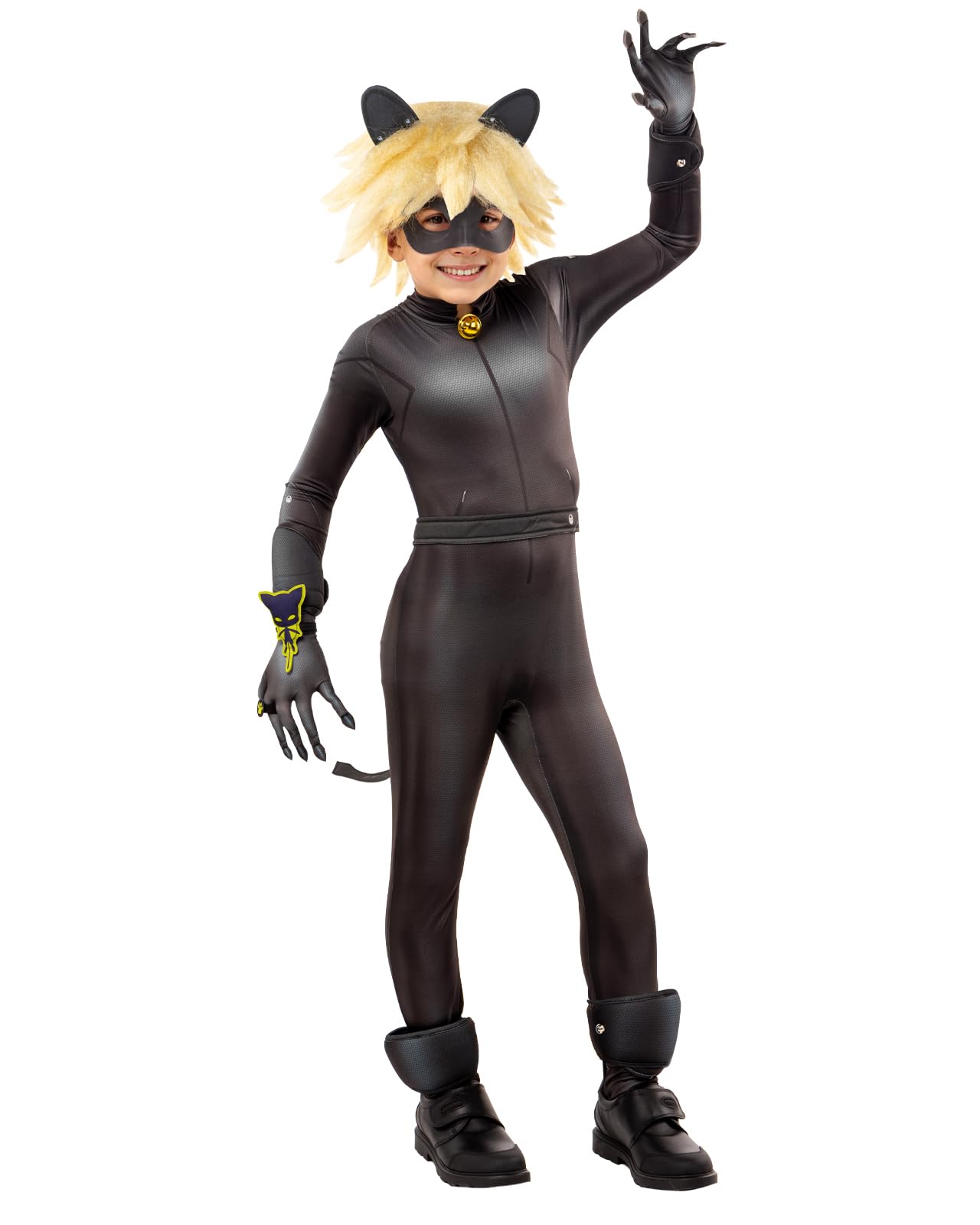 Funidelia Disfraz de Cat Noir con accesorios - Ladybug para niño, Licencia Oficial, Talla 5-6 años Dibujos Animados, Ladybug - Traje para niños para fiestas, Carnaval y Halloween