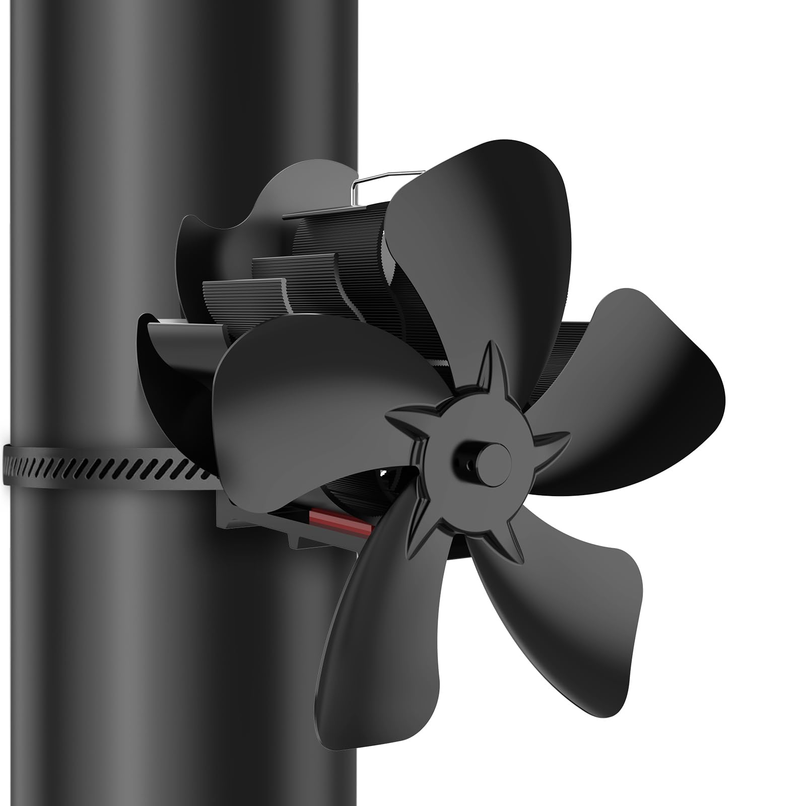 UEsvathr Ventilador de estufa de leña, ventilador magnético de 5 aspas, ahorro de energía y silencioso, apto para estufas de leña, chimeneas y conductos de humos.