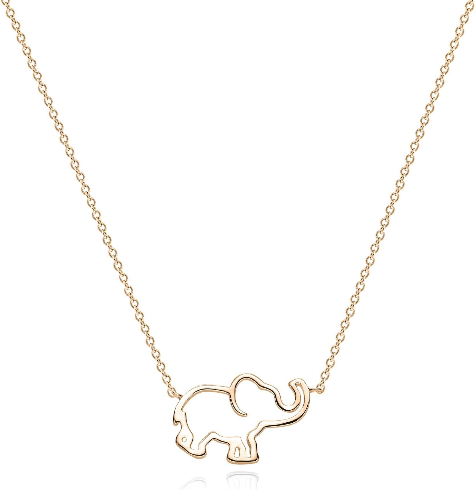 Animal Necklaces for Women 14K Gold Plated Charm Snake Necklace Elephant Bird Cat Butterfly Pendant Cute Dainty Necklace Jewelry