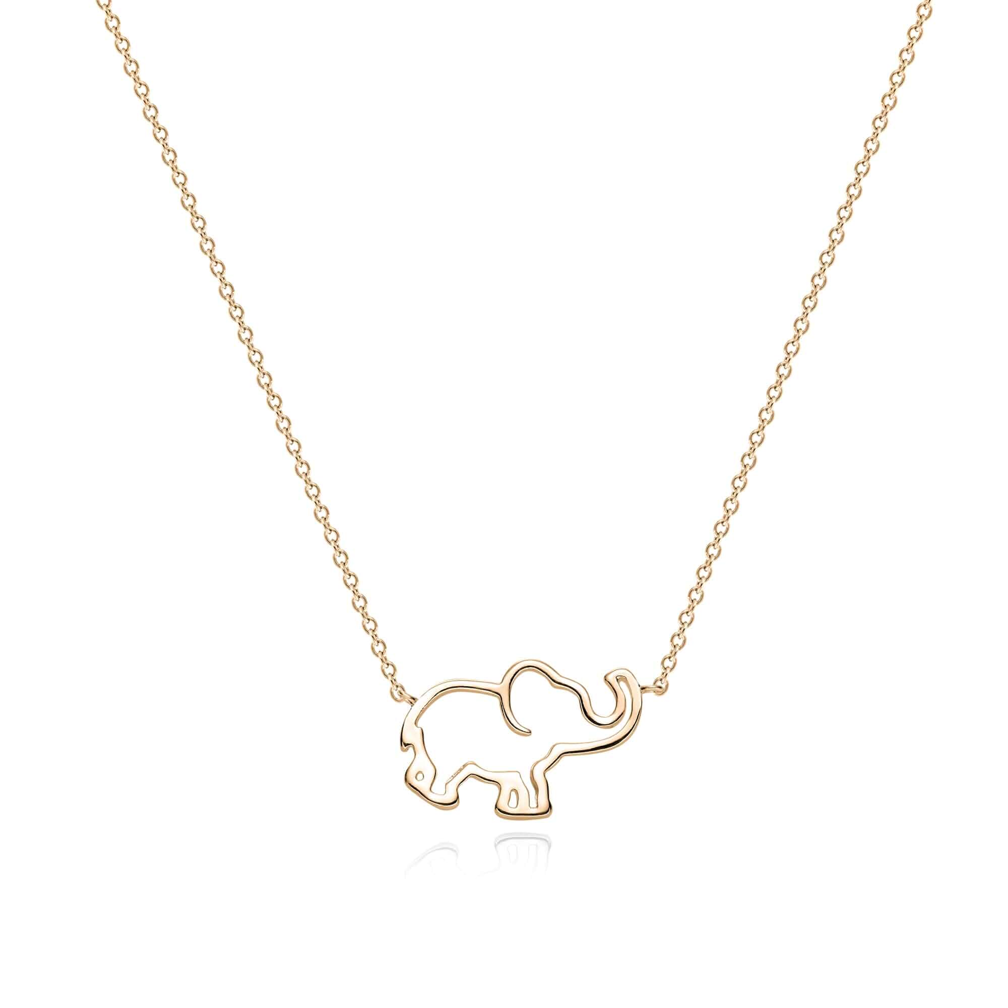 Fettero Animal Necklaces for Women 14K Gold Plated Charm Snake Necklace Elephant Bird Cat Butterfly Pendant Cute Dainty Necklace Jewelry