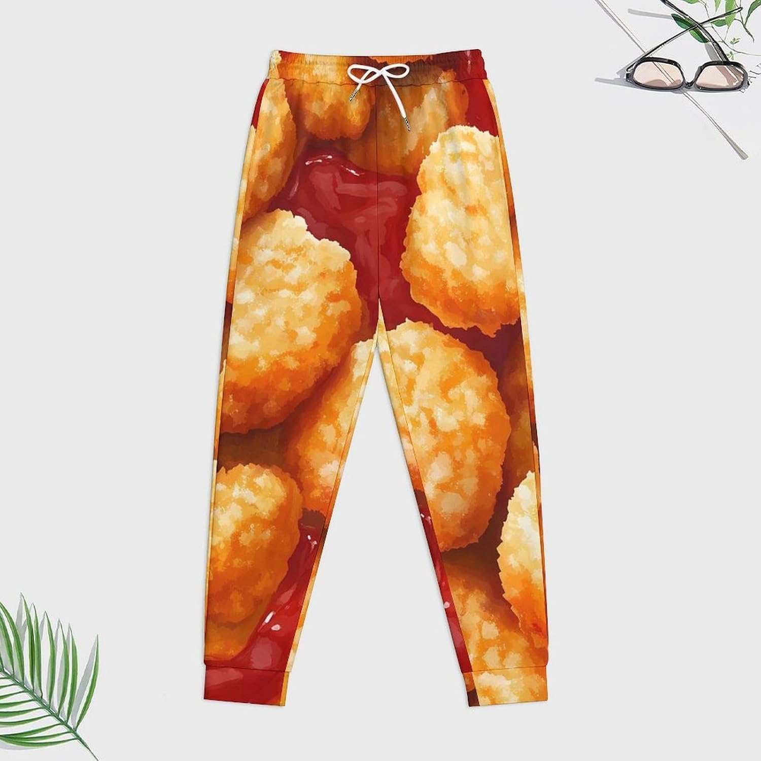 Chicken Nuggets Ketchup Men's Hooded Set Casual 2 Pieces Suits Pullover Tracksuit Hoodies And Sweatpants
