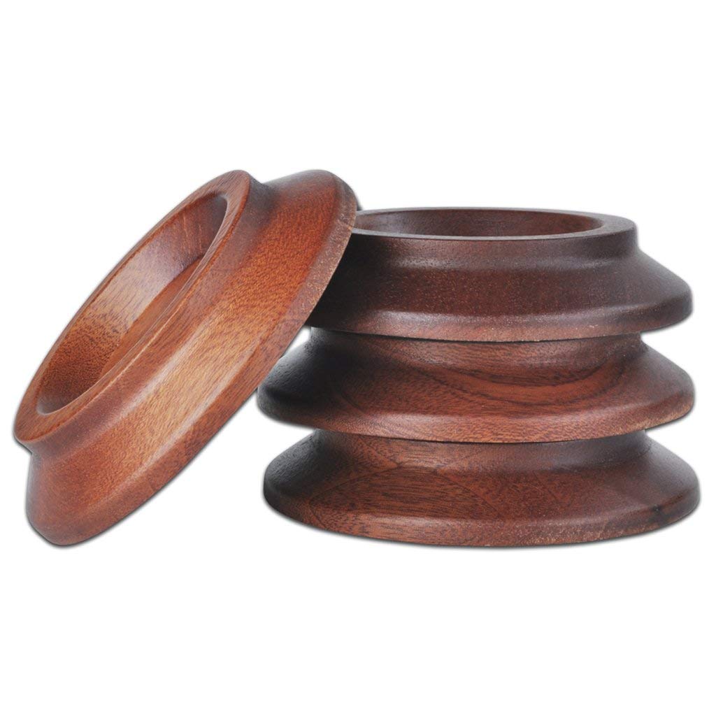 Inzopo 4 Pieces Hardwood Piano Caster Cup Furniture Leg Pad Protection For Upright Piano - Rosewood Rosewood