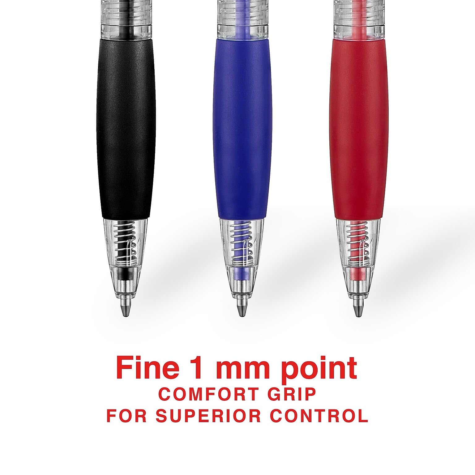 Staples Druckkugelschreiber, 1,0 mm Spitze, 50 Stück verschiedene Farben – 20 Schwarz, 20 blau & 10 rot