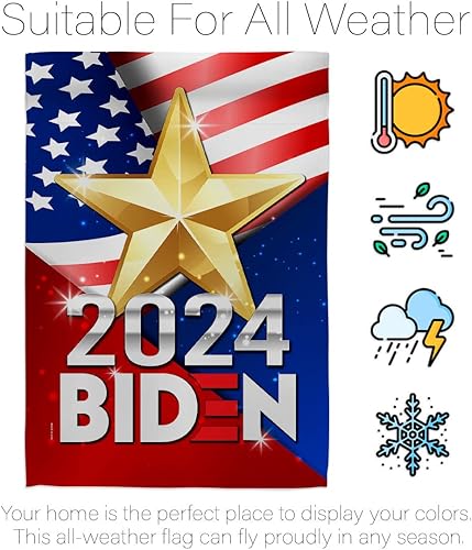 Miniatura 9 de Biden Harris bandera de jardín con bandera de voto, soporte de pared para el presidente patriótico demócrata republicano de la fiesta de té de