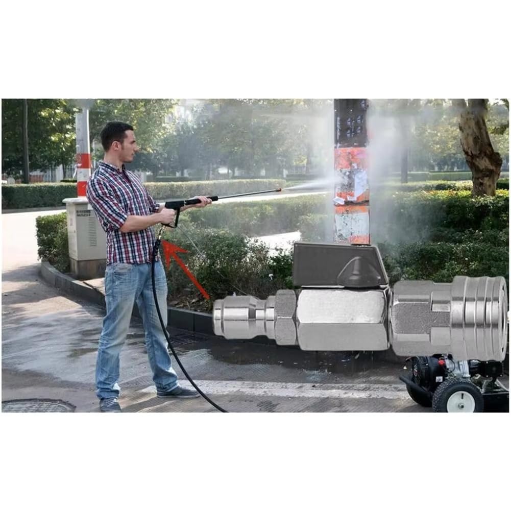Kit de Válvula de Bola para Lavadora de Alta Presión con Conector Rápido de 1/4 Pulgada para Manguera de Bomba de Lavado A Presión de Automóviles