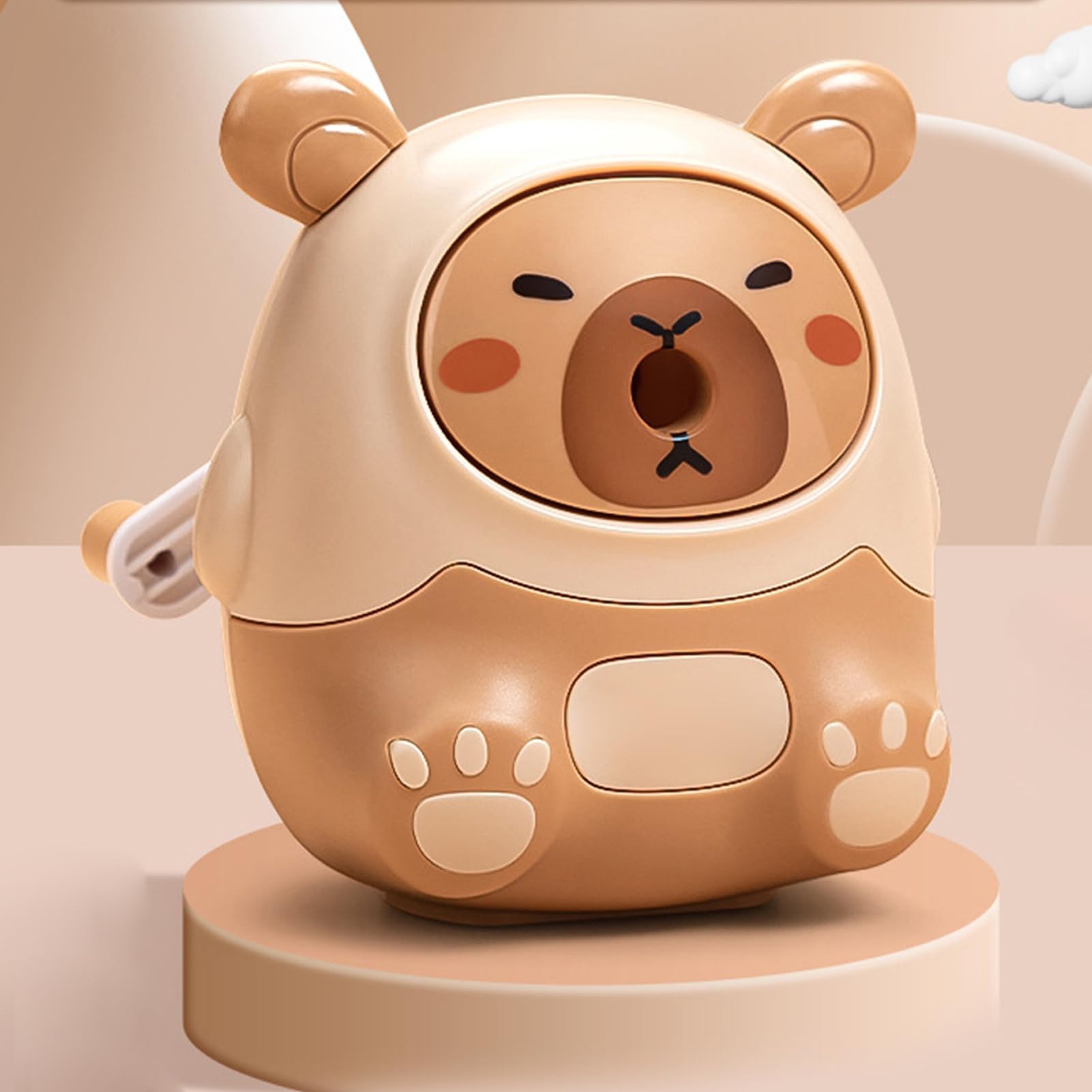 Temperamatite Per Bambini - Temperamatite A Manovella Con Design A Forma Di Trottola Per Scuola,Taglierina a Manovella con Design Cartone Animato a Forma di Capibara per Arte del Disegno
