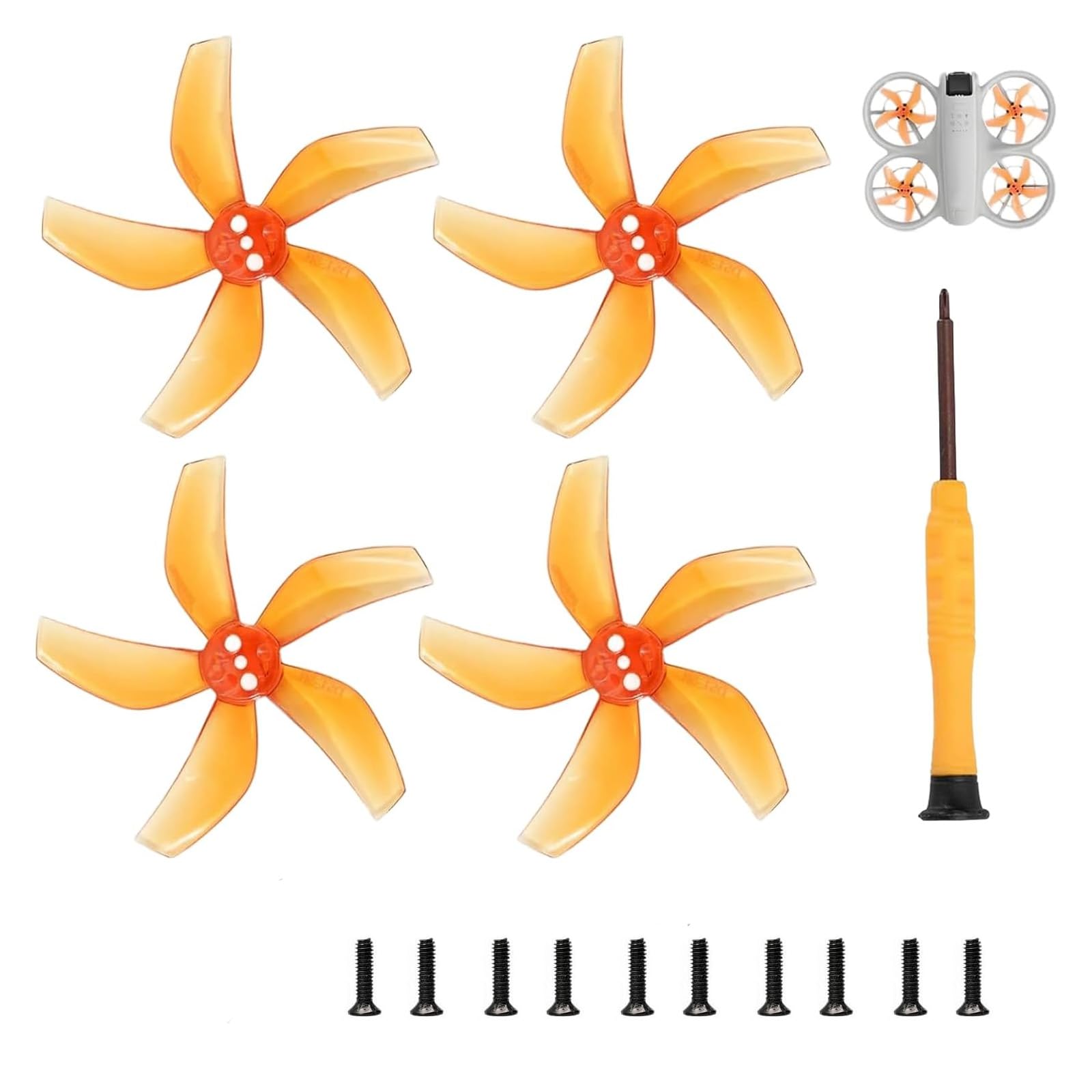 2 Pairs Low Noise Propellers Compatible with DJI NEO, Quiet Lightweight Propeller Replacement Wing Accessory with Mounting Tool and Screws, Drone Color Palette Can Quiet
