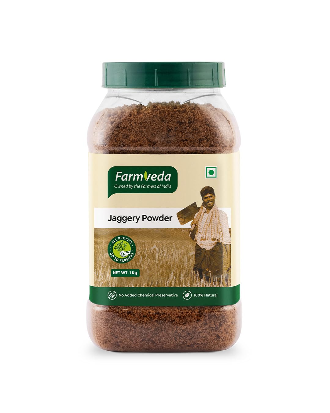 Farm Veda Jaggery Powder - 1 Kg | Natural Sweetener from Sugarcane Juice | No Chemicals or Preservatives | Iron Rich | Traditional Gud Powder | Healthy Sugar Alternative