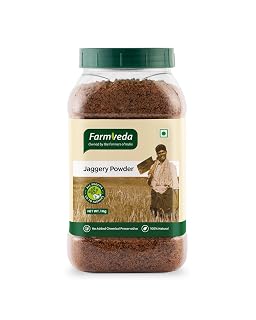 Farm Veda Jaggery Powder - 1 Kg | Natural Sweetener from Sugarcane Juice | No Chemicals or Preservatives | Iron Rich | Traditional Gud Powder | Healthy Sugar Alternative