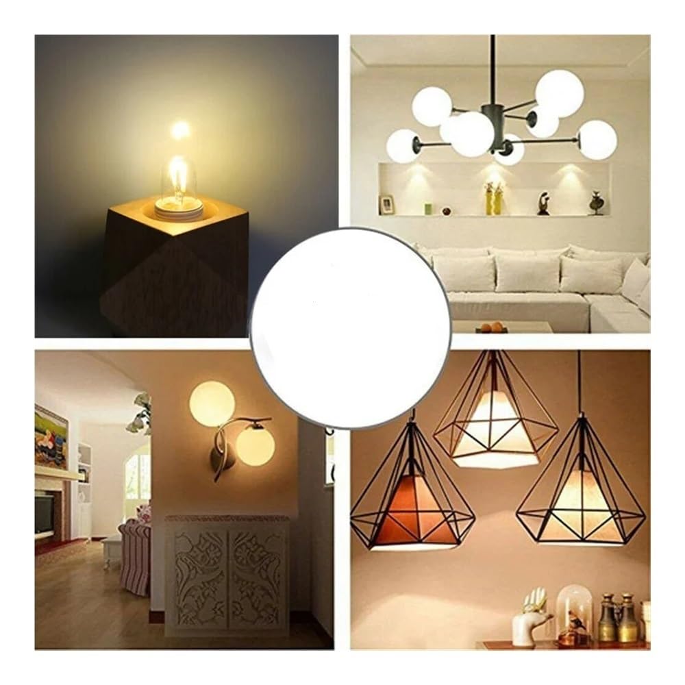 1fortunate Paquete de 20, bombilla de filamento LED AC220V 2W/4W E12/E14 lámpara de luz de vela LED iluminación interior de 360 ​​grados(Cold White 6000k,E14 4W)