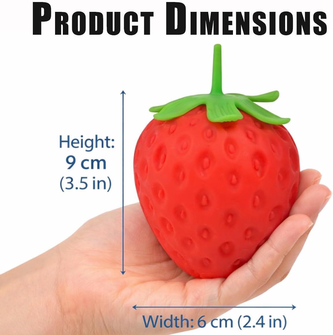 Strawberry Squishy Squeeze Toy, Realistic Slow Rising Squeeze Ball, Fidget Toy for Anxiety Relief & Focus, Soft TPR Fruit Squishies for Office Workers, Students & Desk Decor, Party Favor Gift（red）