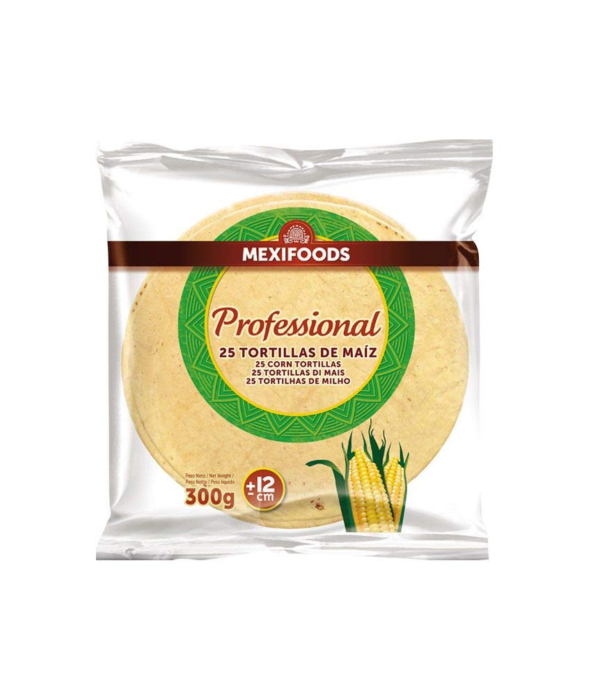 TORTILLA DE MAIZ MEXIFOODS 12 CM 300 GR (CAJA DE 18 UNIDADES)