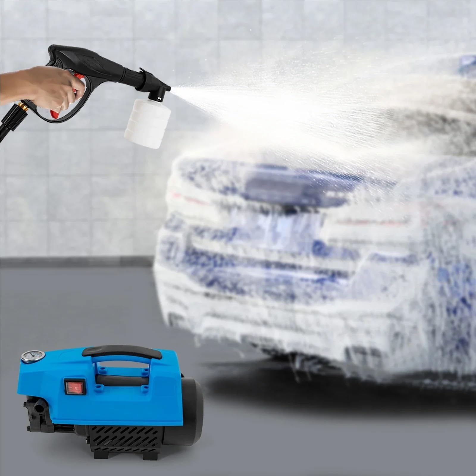 válvula limpiaparabrisas Bomba de hidrolavadora, motor de 1300 W, presión de 10 MPa, tres modos de limpieza, autocebante, disipación de calor