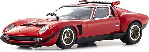 Lambo Miura SVR Rojo con Acentos Negros y Ruedas Doradas 143 Diecast Model Car by Kyosho KS 03203 R