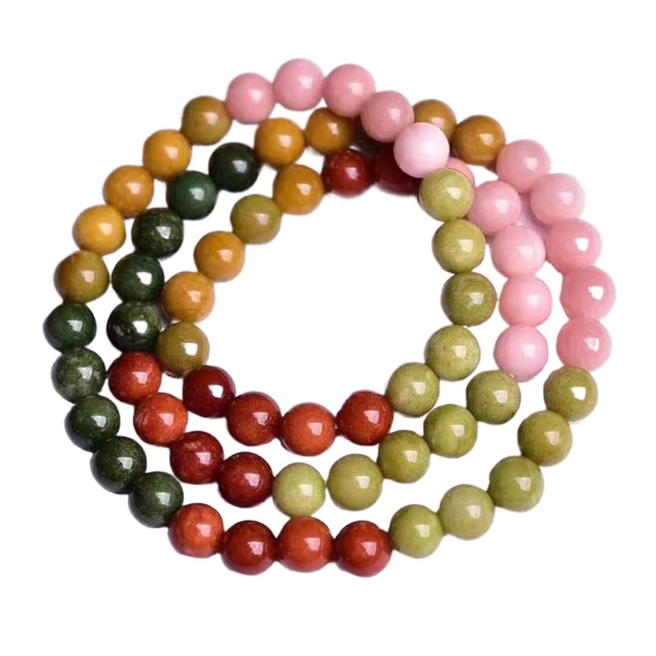 Nzpost Women's Medium Crystal Bracelet,Agate Bracelet, 8Mm Amulet Bracelet Good Luck Multi-Gem Crystal Bracelet Chakra
