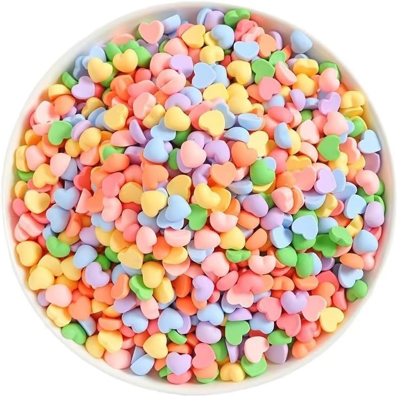 100 Pcs Colorful Heart Resin Charms Flatback Buttons Beads,DIY Crafts Decor Flat Back Cabochons Scrapbooking Valentine Vase Filler Embellishments for Card Making Cell Phone Decoration - Image 4