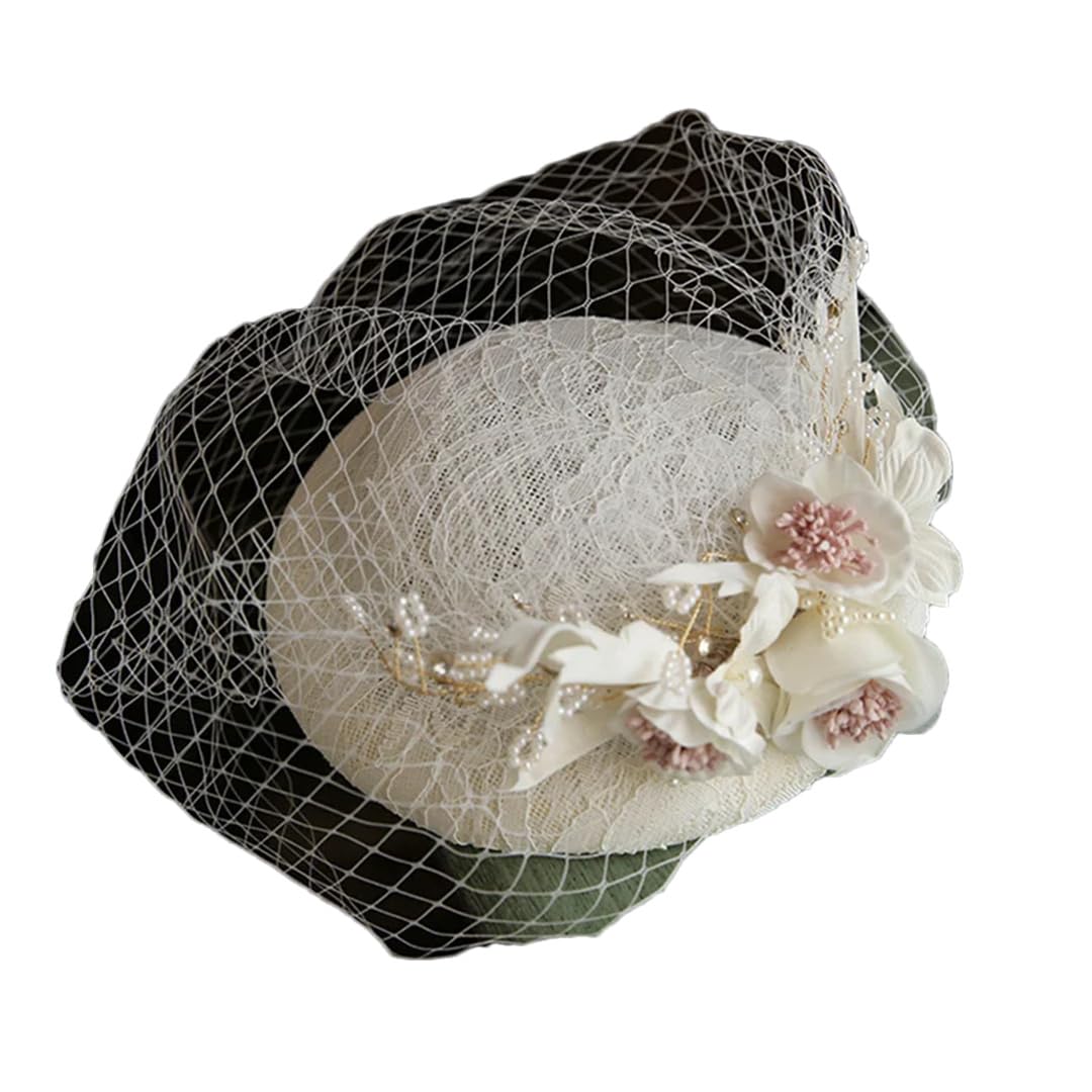 Yeuyyben Cappelli eleganti da donna in stile vintage, per matrimonio, chiesa, cappello formale