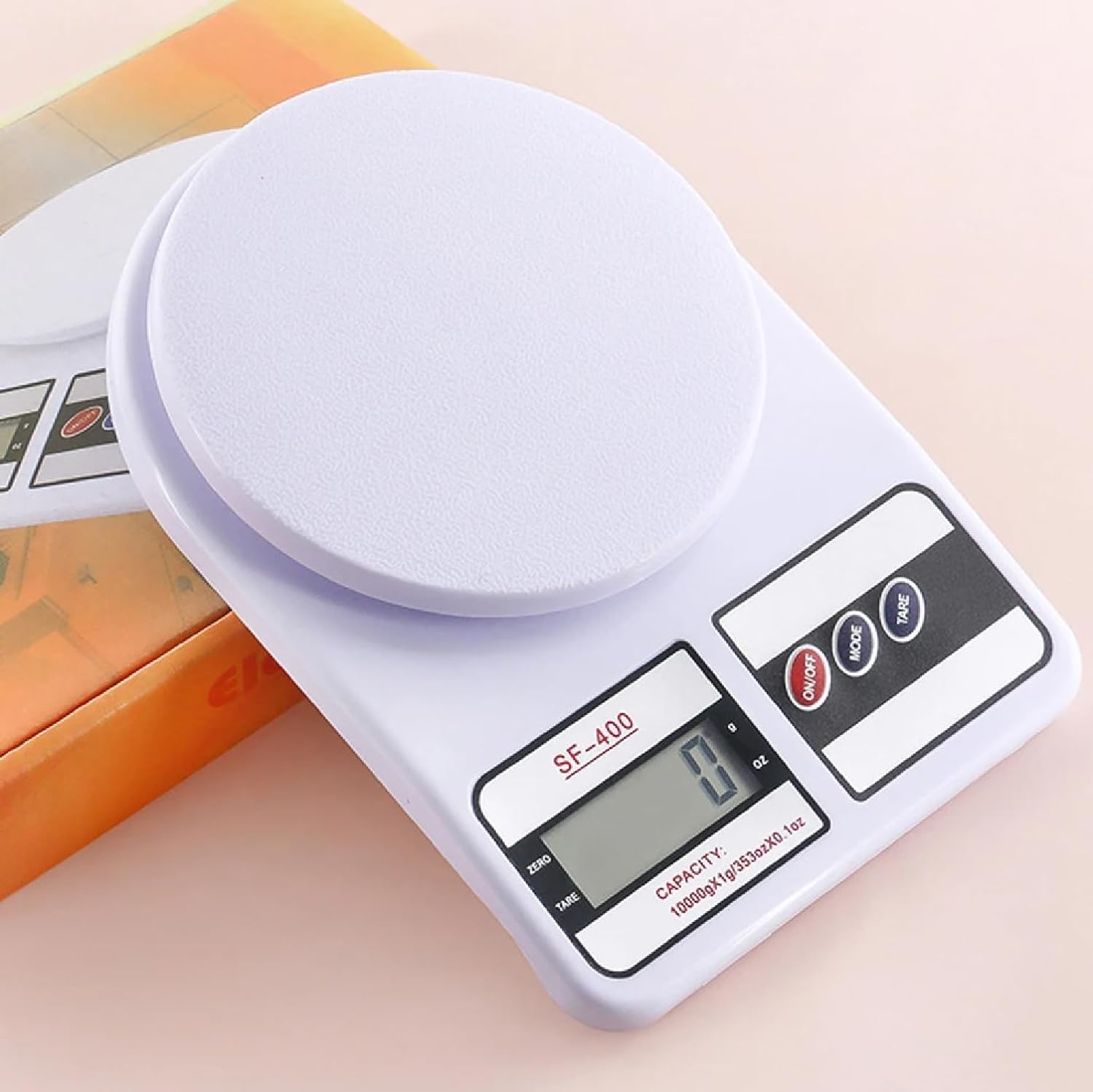SF-400 Digital Kitchen Weighing Scale | 10Kg x 1g Precision | Food Scale with LCD Display for Cooking, Baking, Meal Prep & Healthy Diet | Compact Weight Machine for Home Use (White)