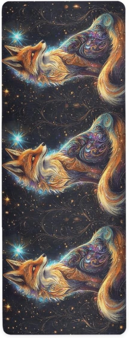 ALAZA Dreamy Fox Yoga Mat Non Slip Fitness Exercise Mat, Workout Mat for Yoga, Pilates and Floor Exercises
