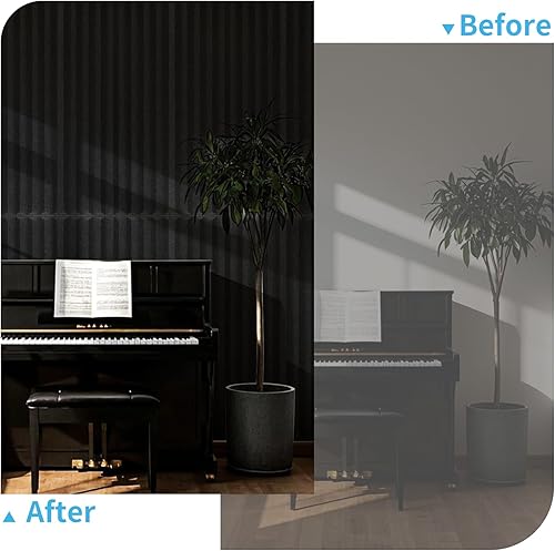 Miniatura 9 de Art3d Paquete de 10 paneles acústicos autoadhesivos con cinta acrílica, 12 x 48 pulgadas, paneles de pared de poliéster autoadhesivos que absorben