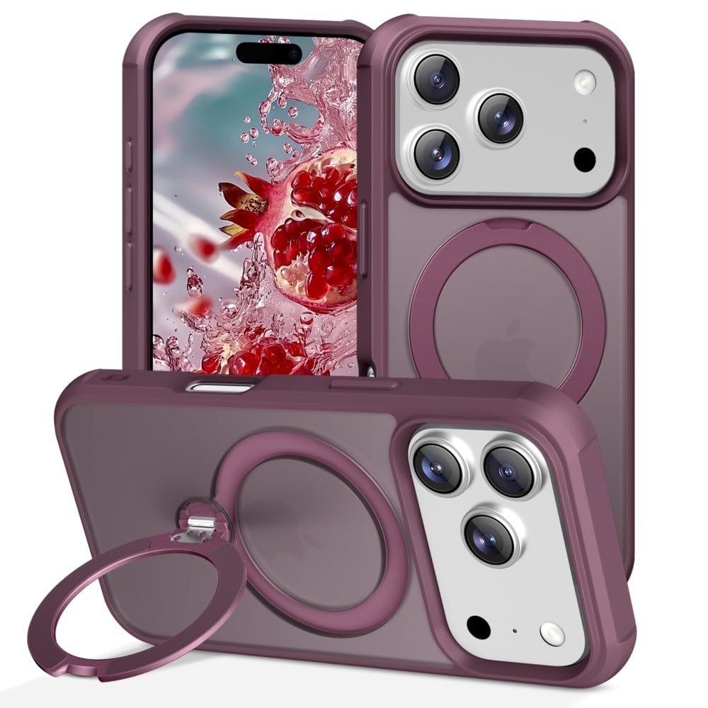 Coque iPhone 17 avec anneau support rotatif protection silicone rigide antichoc