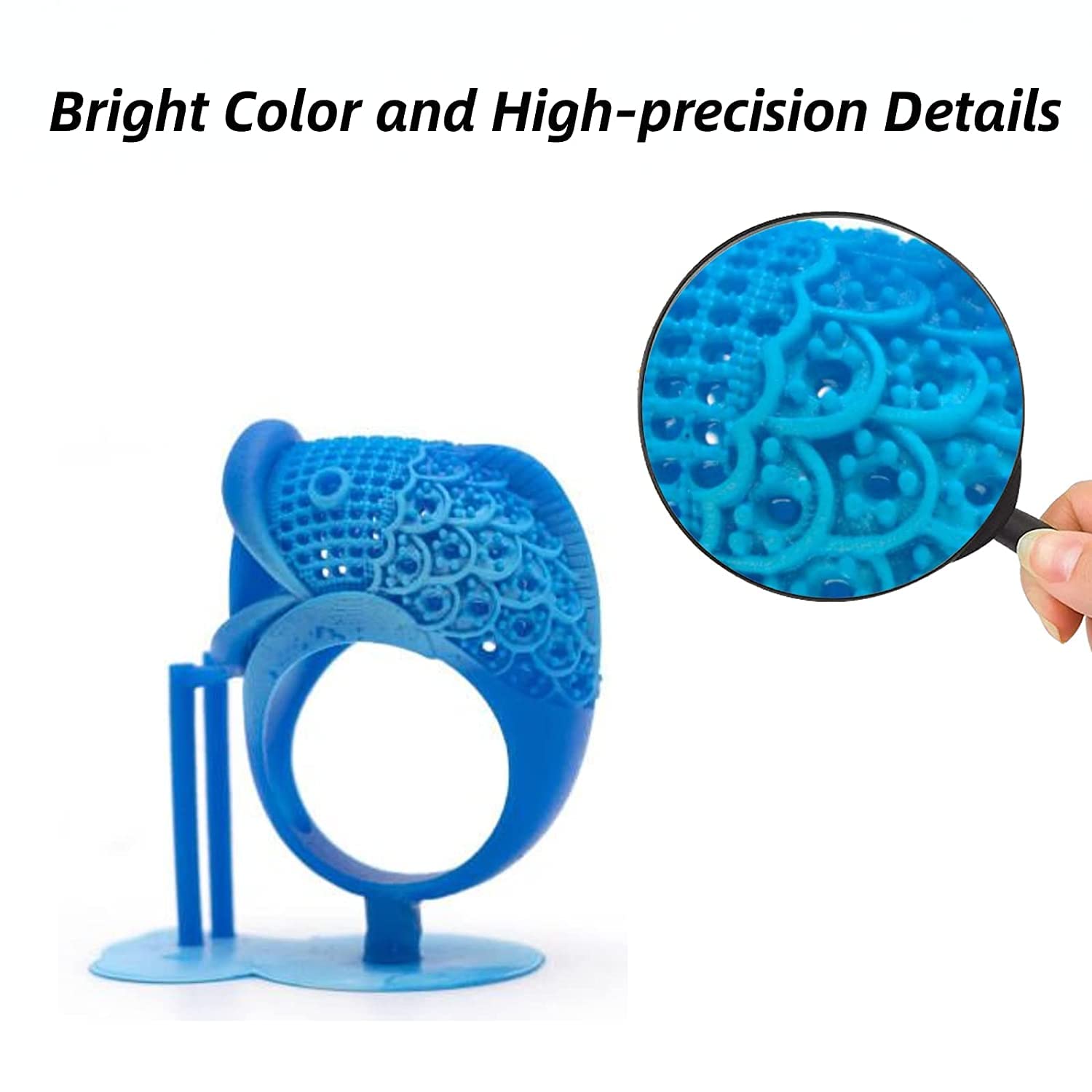 Siraya Tech Cast 3D Printer Resin Easier to Burn and Print Clean Burnout Great Smooth Surface High Resolution Castable 405nm UV-Curing Resin for Thicker Designs and Metal Parts True Blue 1kg product thumbnail 7