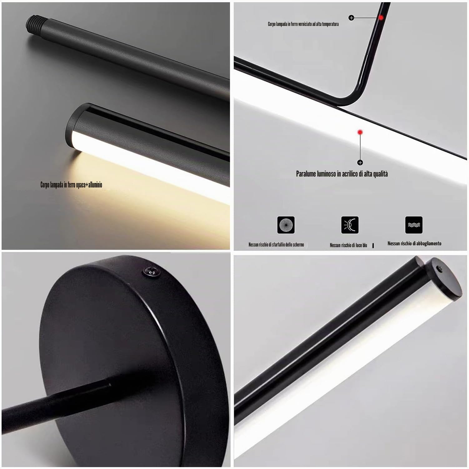 Lampadario Sospensione a LED Dimmerabile con Telecomando per Cucina con Isola, Tavolo da Pranzo, Soggiorno e Ufficio – Lampada Moderna a Soffitto per Interni, Nero, A-150cm