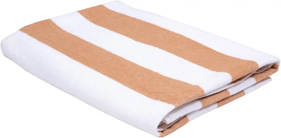 Toalha de Piscina Ibiza Teka Bege Algodão e Poliéster