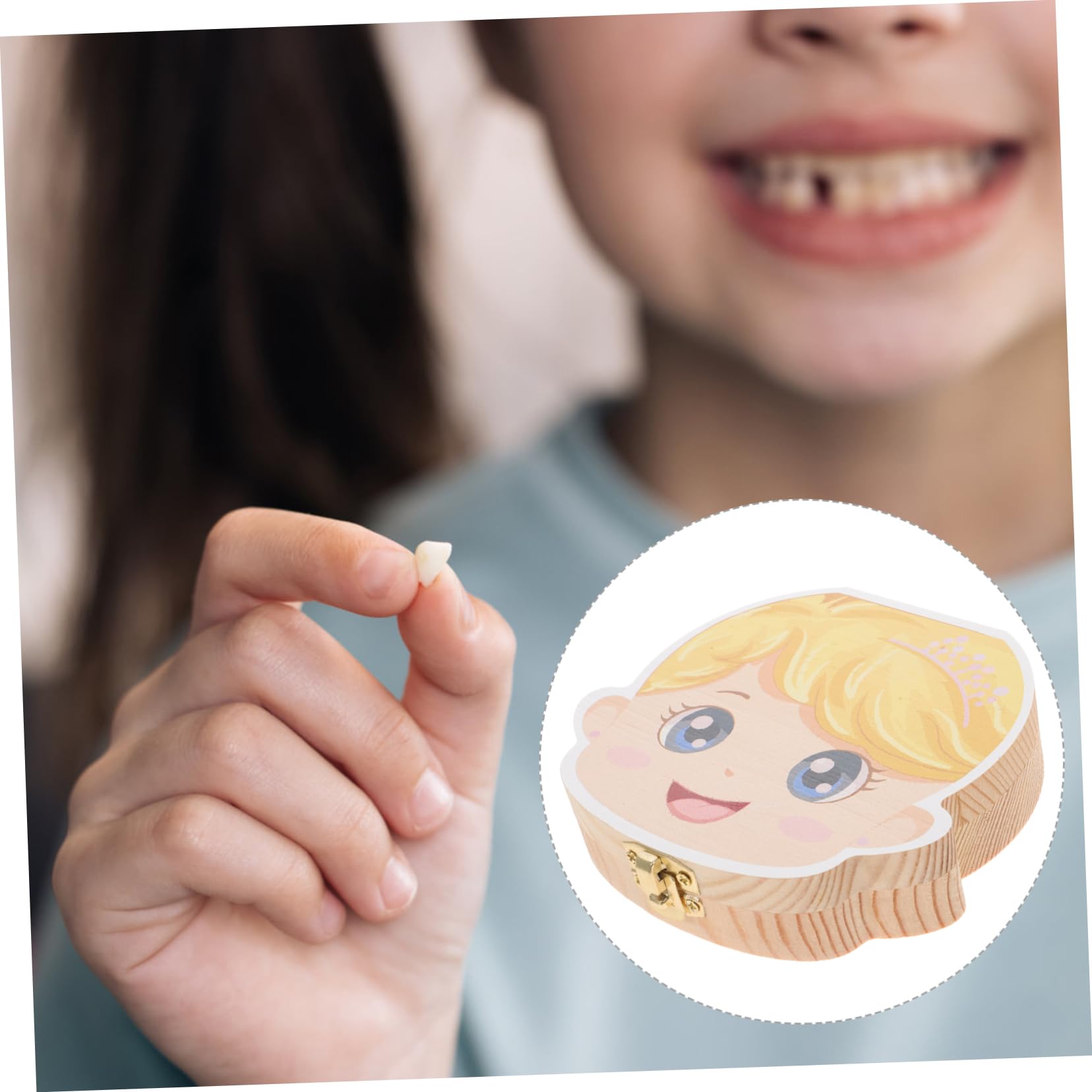 Alipis Wooden Boys and Girls Tooth Box Baby Teeth Preservation Keepsake Organizer for Baby Shower