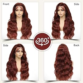 KEKEYY 20Inch Reddish Brown Lace Front Wigs Human Hair Pre Plucked 200% Density 13x4 Body Wave Lace Frontal Wigs Human Hair