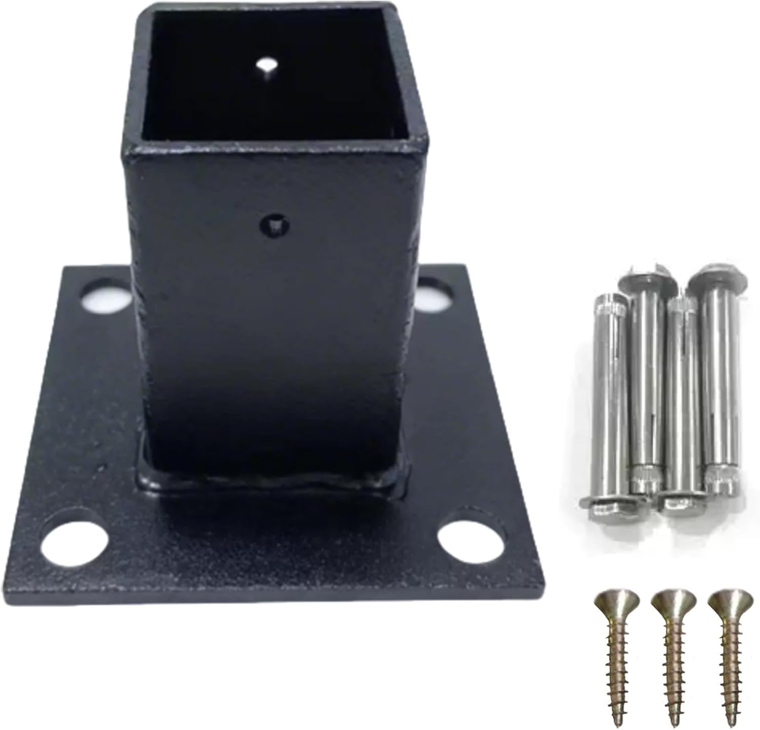AVLLSO Fence Foot Base Support 2x2 3x3 4x4 6x6 8x8 Inch, Outdoor Framing Module Fit, Stainless Steel Deck Base Plate(80x80mm/3.1x3.1in)